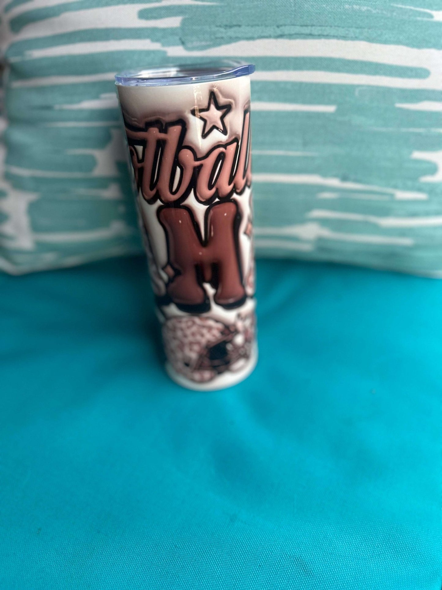 3D Inflatable Mama Football Tumbler – 20 oz Insulated Stainless Steel - Daisy Designs & Creations, LLC
