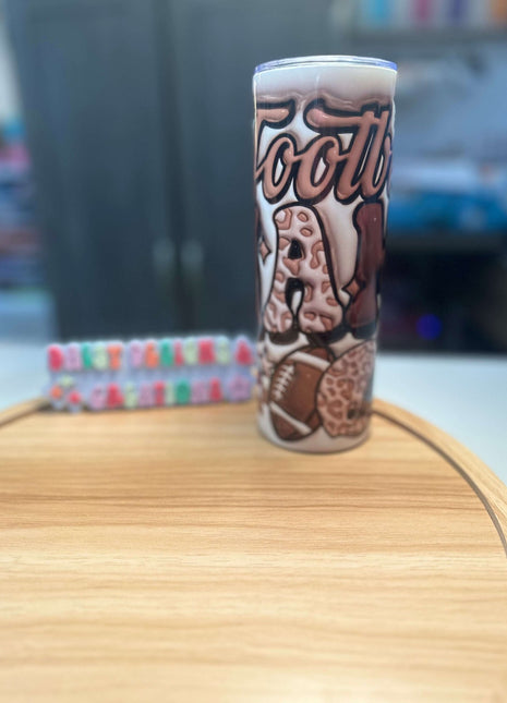 3D Inflatable Mama Football Tumbler – 20 oz Insulated Stainless Steel - Daisy Designs & Creations, LLC