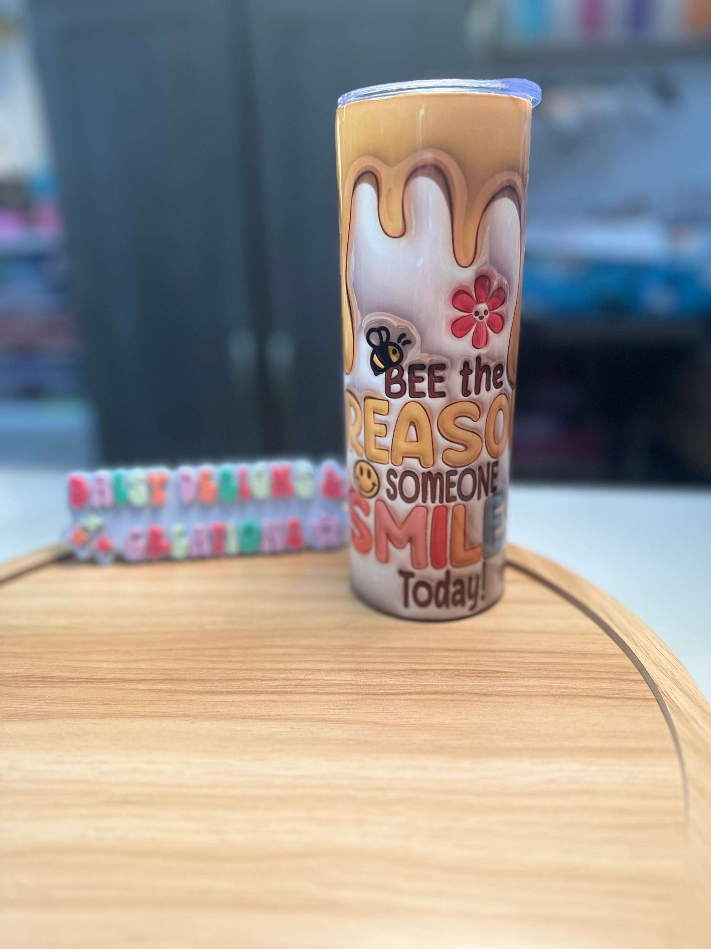 3D Stainless Steel Insulated Tumbler – Honey Bee & Positive Affirmation Design Best Sellers Tumblers 20 Daisy Designs & Creations LLC