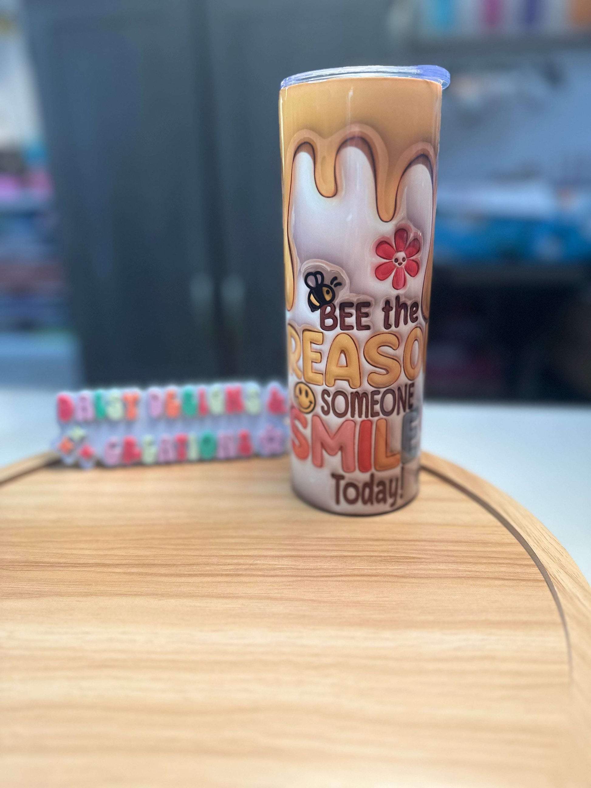 3D Stainless Steel Insulated Tumbler – Honey Bee & Positive Affirmation Design Best Sellers Tumblers 20 Daisy Designs & Creations LLC