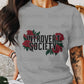 Introvert Society T-Shirt Design, Floral T-Shirt PNG, Introvert Gift, Socially Awkward Shirt, Sarcastic Tee, Funny Shirt, Rose T-Shirts - Daisy Designs & Creations, LLC