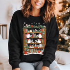 Christmas Ghost Book Club Crewneck Sweatshirt / Small / Black Ink