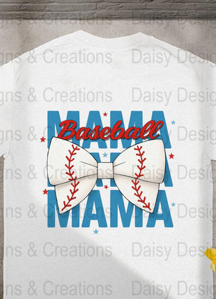 Baseball Mama T-Shirt Design PNG, Bow Baseball, Sports Mom Shirt, Trendy Mama Shirt, Baseball Lover T-Shirts, Digital Download - Daisy Designs & Creations, LLC