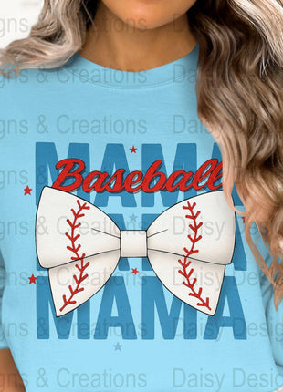 Baseball Mama T-Shirts PNG, Sports Mom T-Shirts, Baseball Bow, Digital Download, T-Shirts Design, Gift for Baseball Lover - Daisy Designs & Creations, LLC