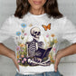 Skeleton Reading T-Shirts, Floral T-Shirts Design, Butterfly T-Shirts, Funny T-Shirts, PNG Download, Digital File For Shirts, DIY Apparel - Daisy Designs & Creations, LLC