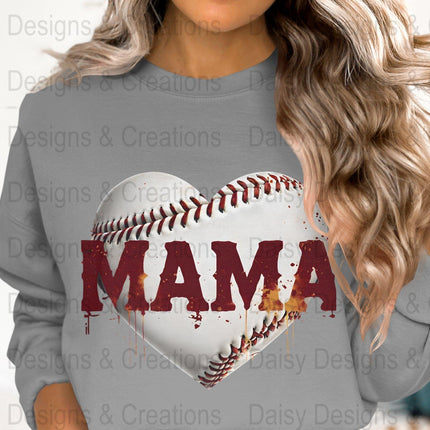 Baseball Mama T Shirts, Baseball Mom PNG, Sports Mom, Heart Baseball, Mama Design, Baseball Lovers, Digital Download For Apparel - Daisy Designs & Creations, LLC
