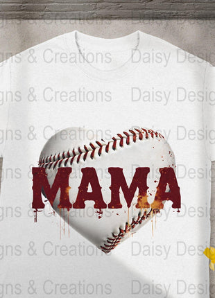 Baseball Mama T Shirts, Baseball Mom PNG, Sports Mom, Heart Baseball, Mama Design, Baseball Lovers, Digital Download For Apparel - Daisy Designs & Creations, LLC