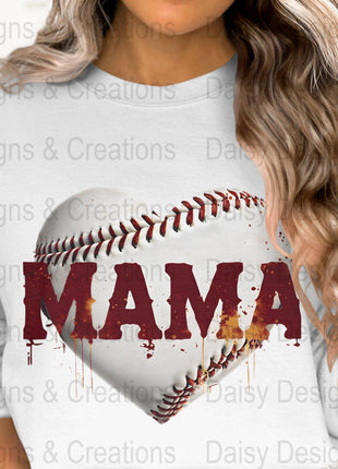 Baseball Mama T Shirts, Baseball Mom PNG, Sports Mom, Heart Baseball, Mama Design, Baseball Lovers, Digital Download For Apparel - Daisy Designs & Creations, LLC