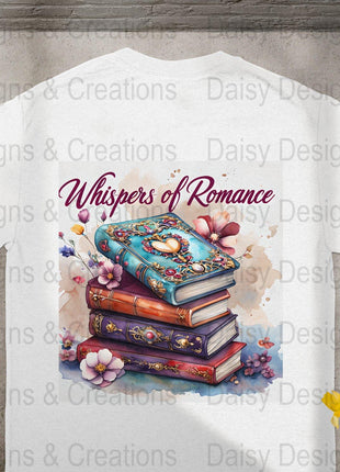 Romance Books T-Shirt Design, Book Lover Gift, Floral T-Shirt, Digital Download, T-Shirt Design, PNG File, Apparel Design - Daisy Designs & Creations, LLC