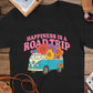 Road Trip T-Shirts, Happiness is a Road Trip Design, VW Bus, Floral Van, Colorful T-Shirts, Summer Trip, Vacation Mode - Daisy Designs & Creations, LLC