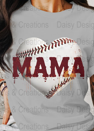 Baseball Mama T Shirts, Baseball Mom PNG, Sports Mom, Heart Baseball, Mama Design, Baseball Lovers, Digital Download For Apparel - Daisy Designs & Creations, LLC