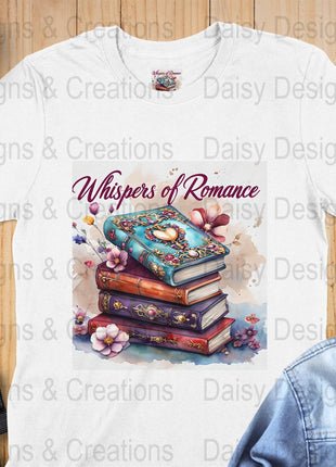 Romance Books T-Shirt Design, Book Lover Gift, Floral T-Shirt, Digital Download, T-Shirt Design, PNG File, Apparel Design - Daisy Designs & Creations, LLC