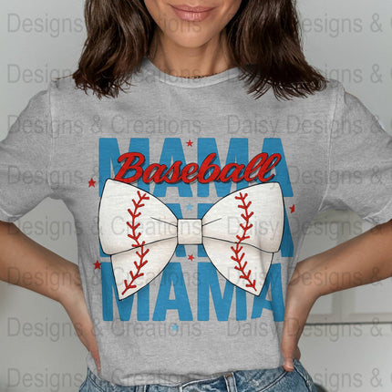 Baseball Mama T-Shirts PNG, Sports Mom T-Shirts, Baseball Bow, Digital Download, T-Shirts Design, Gift for Baseball Lover - Daisy Designs & Creations, LLC