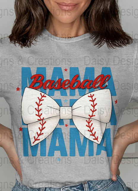 Baseball Mama T-Shirts PNG, Sports Mom T-Shirts, Baseball Bow, Digital Download, T-Shirts Design, Gift for Baseball Lover - Daisy Designs & Creations, LLC