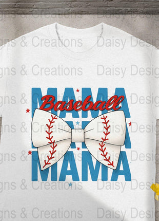 Baseball Mama T-Shirts PNG, Sports Mom T-Shirts, Baseball Bow, Digital Download, T-Shirts Design, Gift for Baseball Lover - Daisy Designs & Creations, LLC