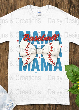 Baseball Mama T-Shirts PNG, Sports Mom T-Shirts, Baseball Bow, Digital Download, T-Shirts Design, Gift for Baseball Lover - Daisy Designs & Creations, LLC
