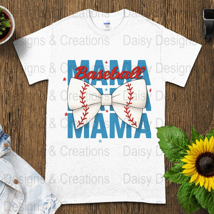 Baseball Mama T-Shirts PNG, Sports Mom T-Shirts, Baseball Bow, Digital Download, T-Shirts Design, Gift for Baseball Lover - Daisy Designs & Creations, LLC