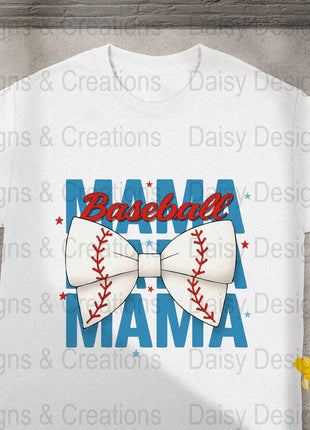 Baseball Mama T-Shirt Design PNG, Bow Baseball, Sports Mom Shirt, Trendy Mama Shirt, Baseball Lover T-Shirts, Digital Download - Daisy Designs & Creations, LLC