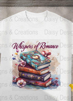 Romance Books T-Shirt Design, Book Lover Gift, Floral T-Shirt, Digital Download, T-Shirt Design, PNG File, Apparel Design - Daisy Designs & Creations, LLC
