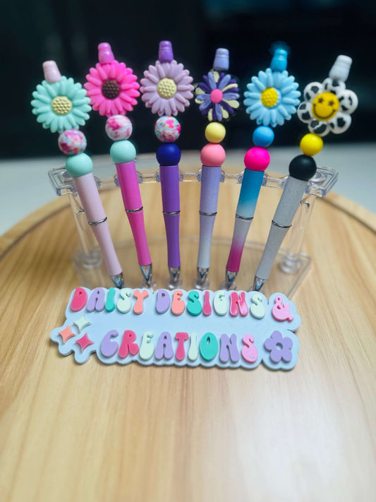 Acrylic Beaded Pens – Daisy Collection | Durable, BPA Free, Smooth Writing Beaded Pen collection Beaded Pens 6 Daisy Designs & Creations LLC