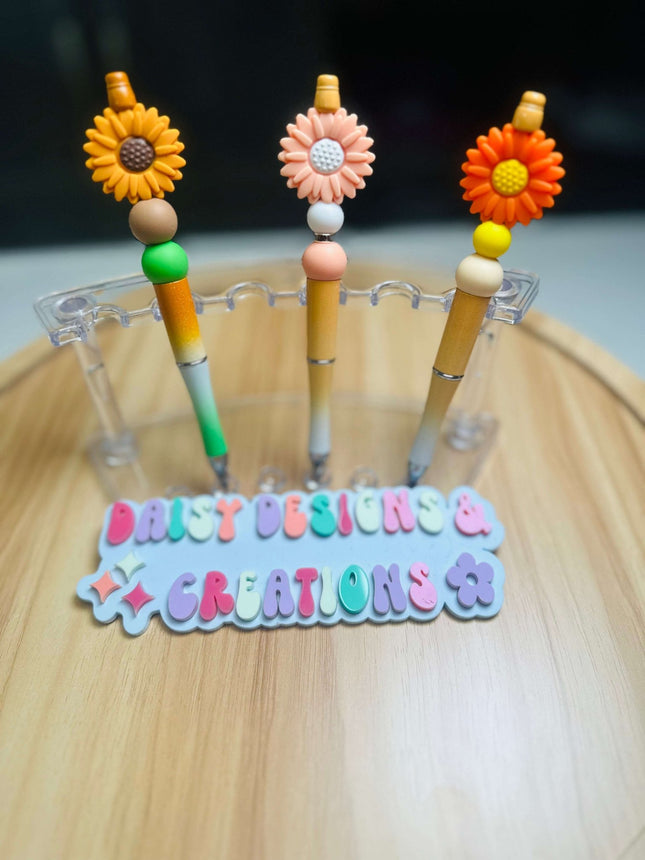Daisy Collection Acrylic Beaded Pens – Stylish & Functional - Daisy Designs & Creations, LLC