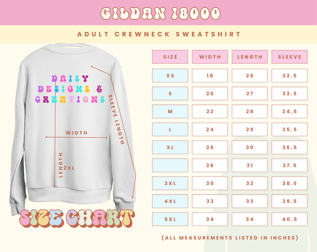 Size Chart Crewneck