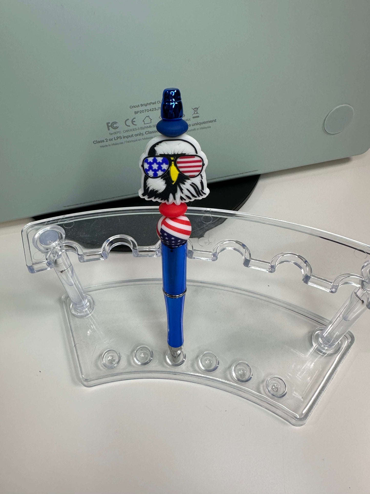 American Patriotic Custom Beaded Pens - 4 Designs: Uncle Sam, American Eagle, Patriotic Woman, Bull Horns Beaded Pen collection Beaded Pens 6 Daisy Designs & Creations LLC