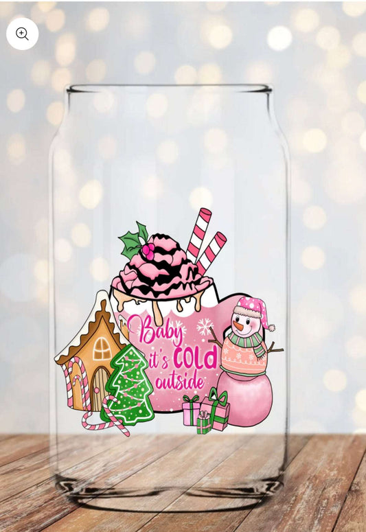 Baby Its Cold Outside!! 16oz Libbey Glass Christmas Collection 15 Daisy Designs & Creations LLC