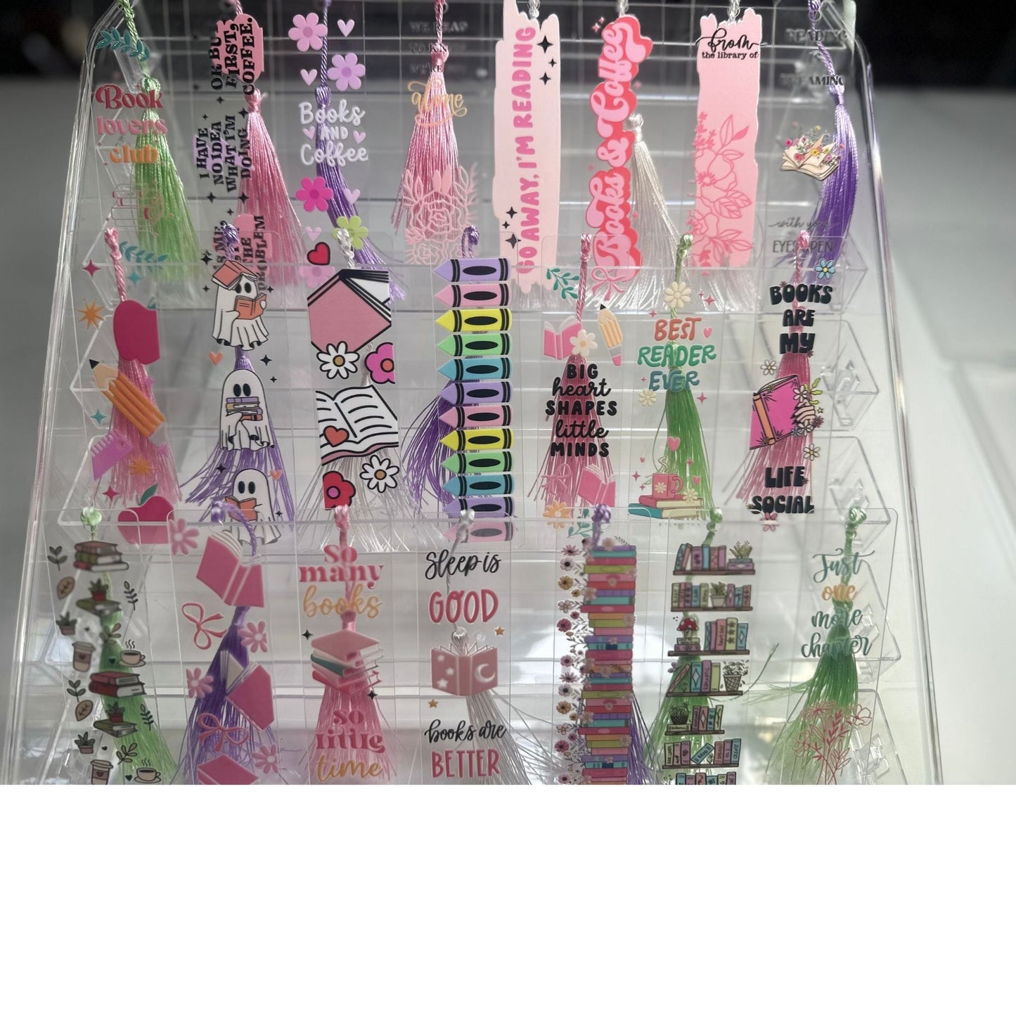 Bright Reads Acrylic Bookmarks With Tassel