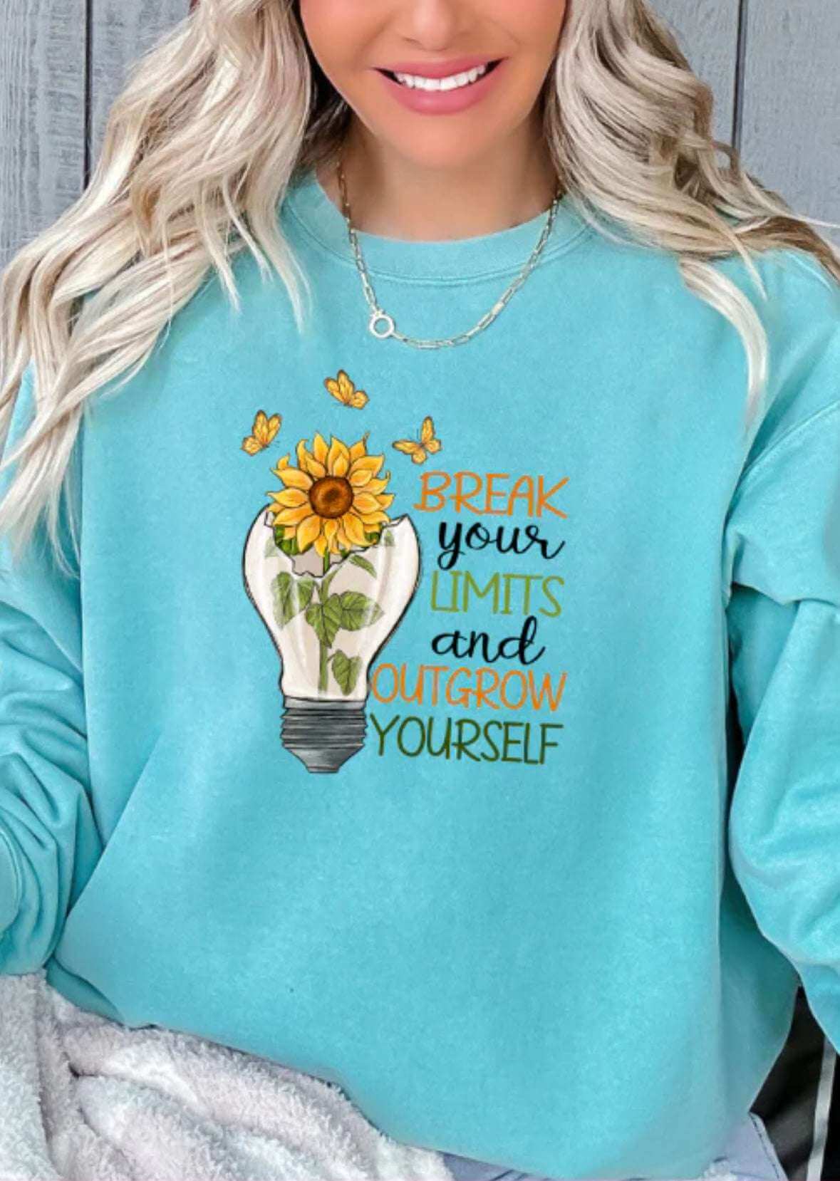 Break Your Limits and Outgrow Yourself Crew neck/T-Shirt Option Cozy Elegance: Explore Our Crewneck and Hoodie Collection for Effortless Style Crewneck 27 Daisy Designs & Creations LLC