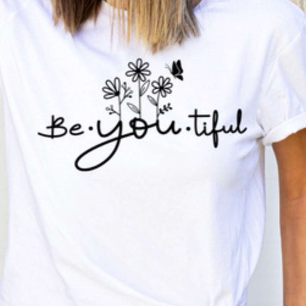Celebrate Authenticity: 'BeYouTiful' Tee with Simple Wildflower Design - Daisy Designs & Creations, LLC