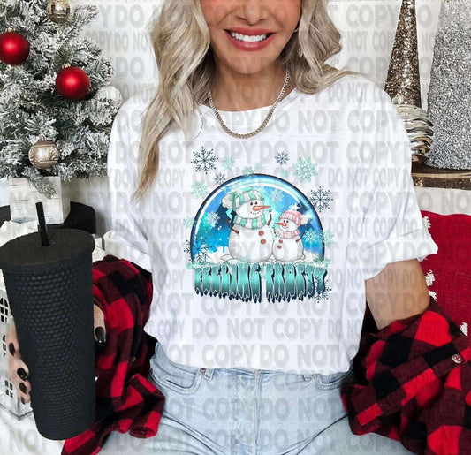 Charmingly Wintry: Adorable Snowman Designs in Our Freezing Season Tees – Short and Long Sleeve Options Available! Christmas Collection T-Shirt 26 Daisy Designs & Creations LLC