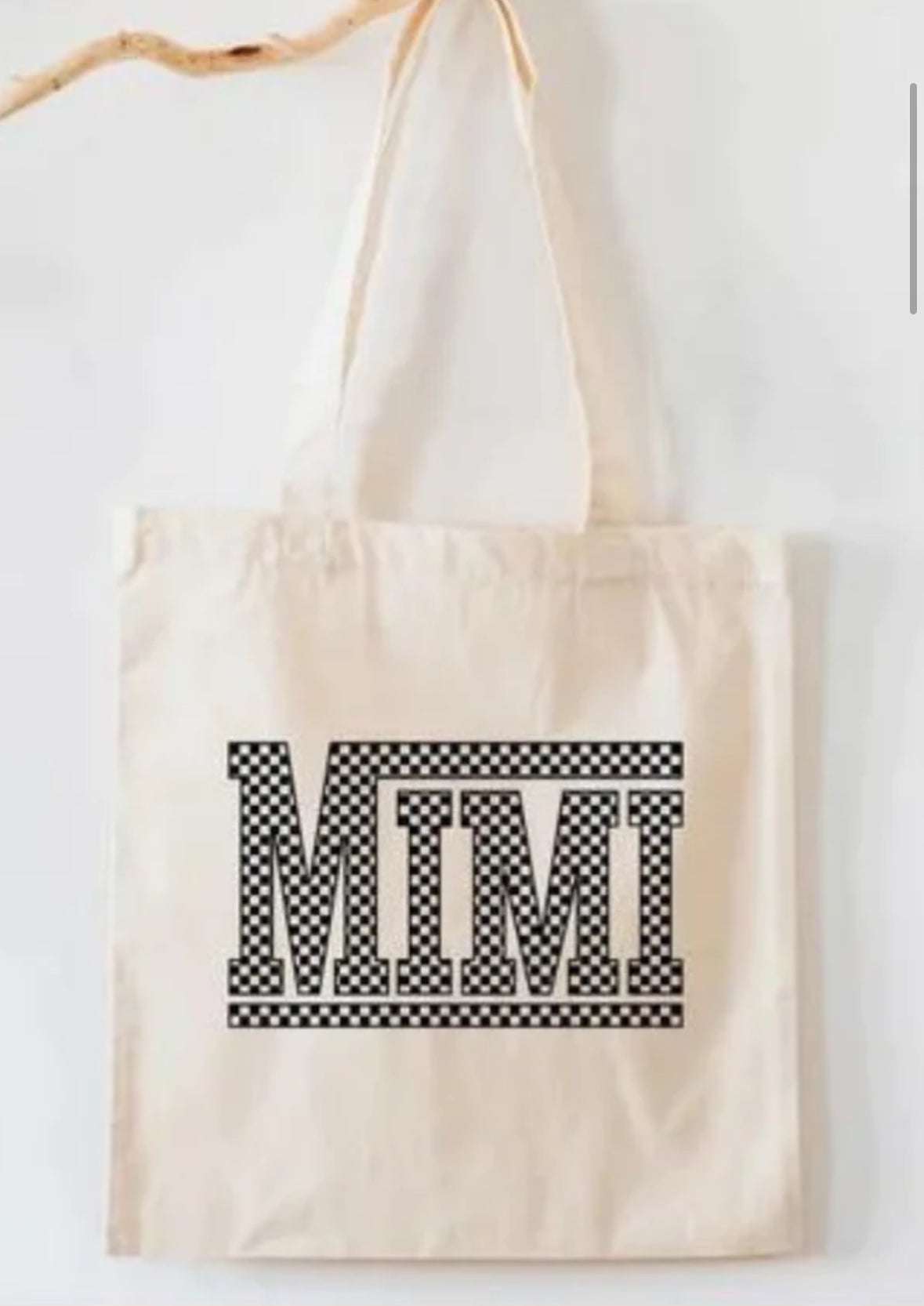 Chic and Stylish Canvas Tote Bag: Mimi Checkered Design Tote Bags Tote Bags 0 Daisy Designs & Creations LLC