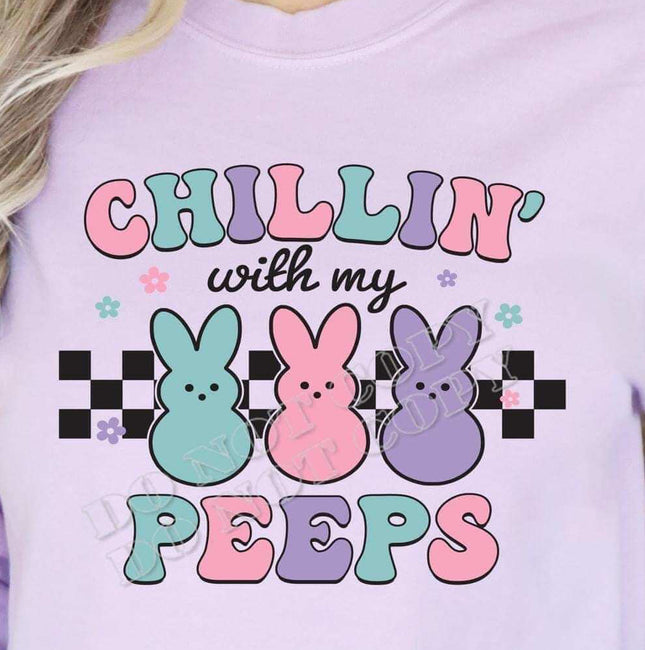 Chillin with My Peeps: Stylish T-Shirt Designs with Adorable Peep Rabbits in Vibrant Easter Colors Cozy Elegance: Explore Our Season & Celebration Collection for Effortless Style T-Shirt Daisy Designs & Creations LLL
