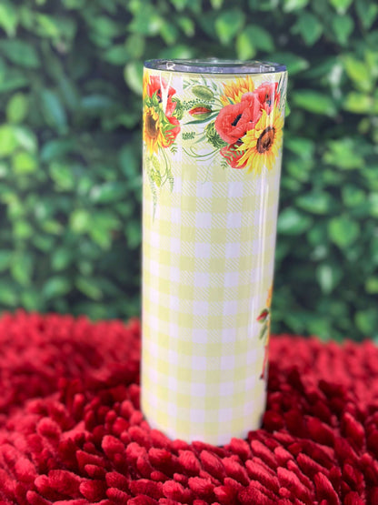 Country Girl at Heart 20 oz Stainless Steel Tumbler: Red Truck and Sunflowers Design Tumblers, Mugs & Glasses Tumblers 20 Daisy Designs & Creations LLC