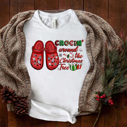 Crocin Around the Christmas Tree Tee: Festive Comfort with a Playful Twist! 🎄👕 Christmas Collection Shirts & Tops 27 Daisy Designs & Creations LLC