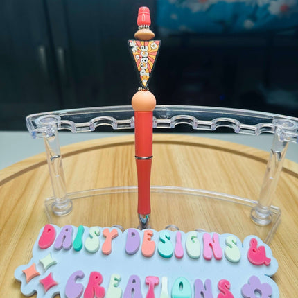 Custom Acrylic Beaded Pens – BPA Free Silicone & Focal, Retro Groovy Collection - Daisy Designs & Creations, LLC