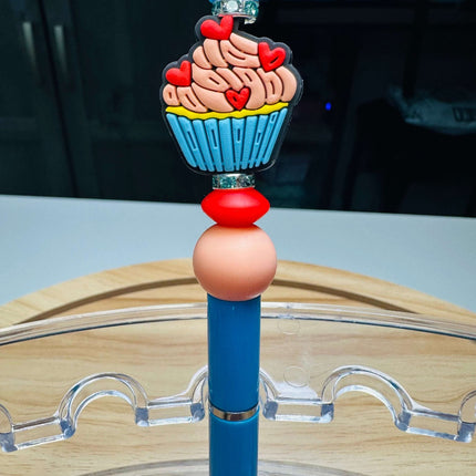 Custom Acrylic Beaded Pens with Cupcake Focal – Sweet & Stylish - Daisy Designs & Creations, LLC