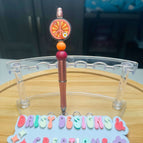 Deep Purple Blush Barrel/Pink & Orange with Daisy Peace Sign