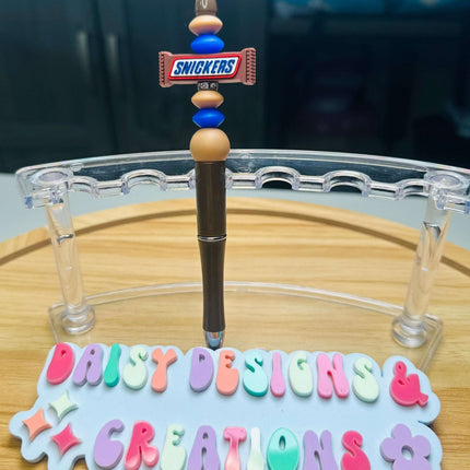 Custom Beaded Black Ink Pen with Candy Bar Focal – Fun & Stylish - Daisy Designs & Creations, LLC