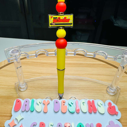Custom Beaded Black Ink Pen with Candy Bar Focal – Fun & Stylish - Daisy Designs & Creations, LLC
