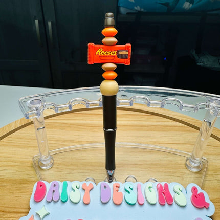 Custom Beaded Black Ink Pen with Candy Bar Focal – Fun & Stylish - Daisy Designs & Creations, LLC