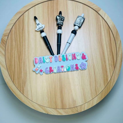 Custom Beaded Pens with BPA - Free Silicone Beads & Rhinestone Bling - Daisy Designs & Creations, LLC