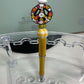 Custom Beaded Pens with Floral Peace Sign - Refillable Black Ink, Silicone & Acrylic Beads Beaded Pen collection Beaded Pens 6 Daisy Designs & Creations LLC