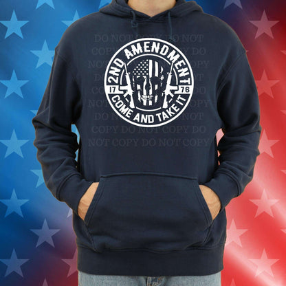 Embrace Freedom with Our '2nd Amendment Come and Take it 1776' Hoodie - Skull Flag Design Men Collection Hoodie 35 Daisy Designs & Creations LLC