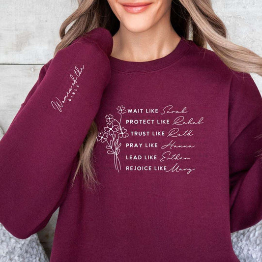 Empower Your Style: Women of the Bible Sweatshirt - A Testament to Strength and Grace Cozy Elegance: Explore Our Crewneck and Hoodie Collection for Effortless Style Crewneck 27 Daisy Designs & Creations LLC