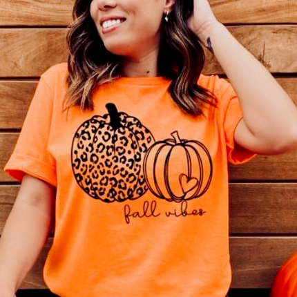 Fall Vibes Cheetah Pumpkin- T-Shirt Fall T-Shirt Collection 22 Daisy Designs & Creations LLC