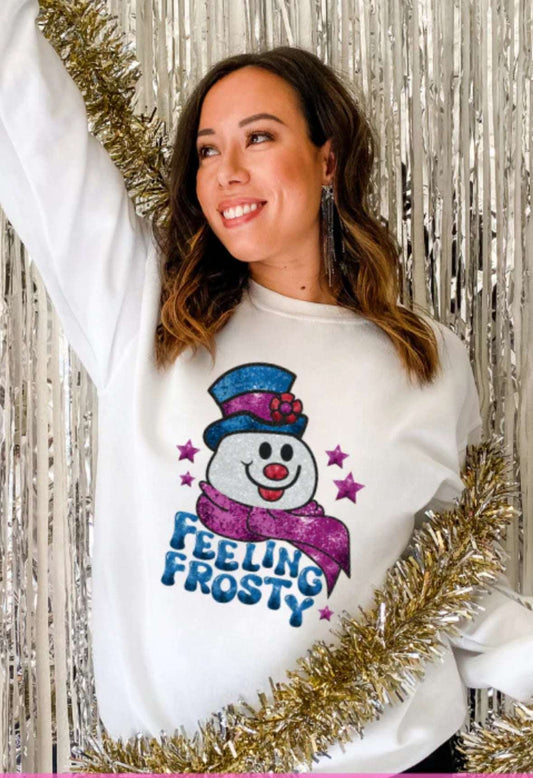 Feeling Icy Radiance: Glitter Designs Crewneck - Embrace the Winter Sparkle! ❄️✨ Christmas Collection Crewneck 24 Daisy Designs & Creations LLC