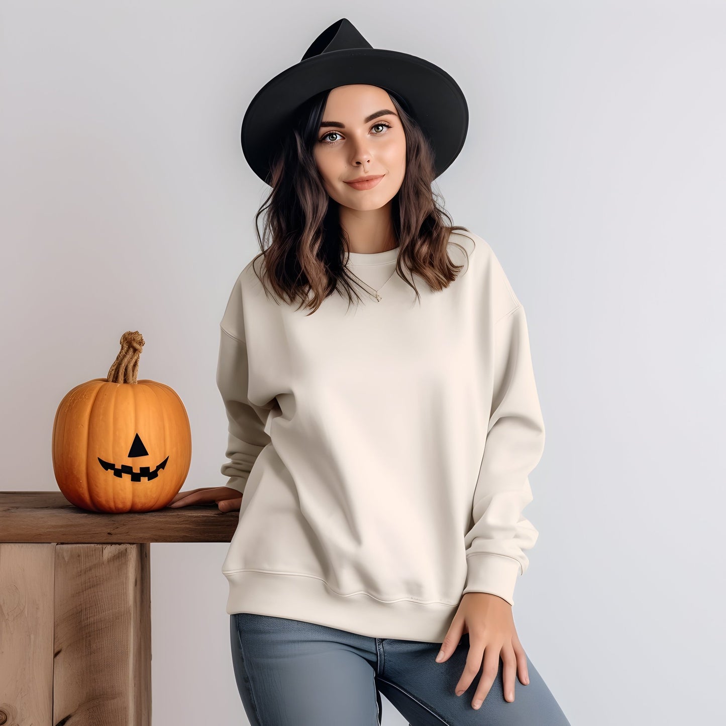 Spooky Bookshelf Shirt or Sweatshirt – Halloween Bookish Tee with Potions, Pumpkins & Cat, Cozy Witchcore Aesthetic - Daisy Designs & Creations, LLC