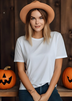 Spooky Bookshelf Shirt or Sweatshirt – Halloween Bookish Tee with Potions, Pumpkins & Cat, Cozy Witchcore Aesthetic - Daisy Designs & Creations, LLC